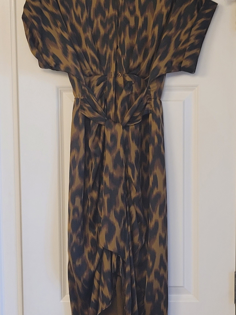 Steve Madden Brown and Black Leopard-Print Midi Dress